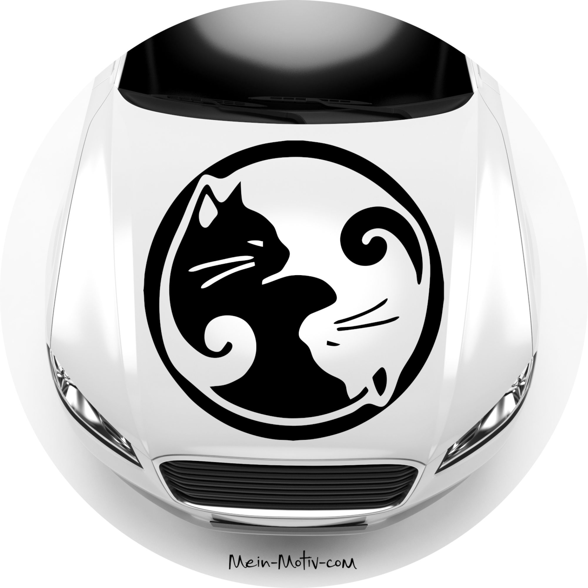 Aufkleber 37155 Yin und Yang Katzen